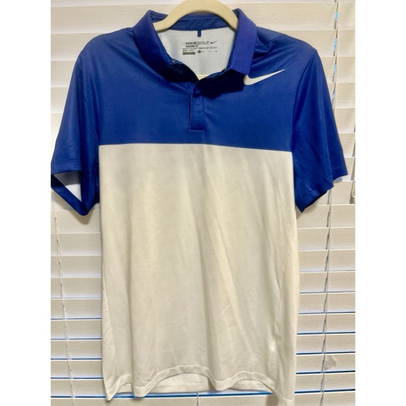 Nike Other - Men's NIKE GOLF Modern Fit DRI-FIT Blue And White Color Black Polo Size S